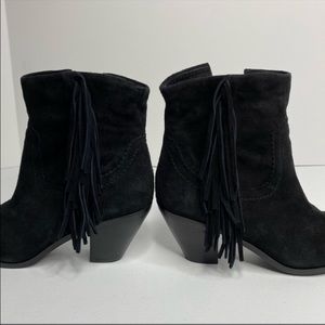 Sam Edelman Women’s Fringed Suede Leather Ankle Booties